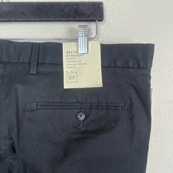 NWT Gap Straight Pants Black Men's 36x32 Mid-Rise Straight Leg Stretch - Picture 5 of 9